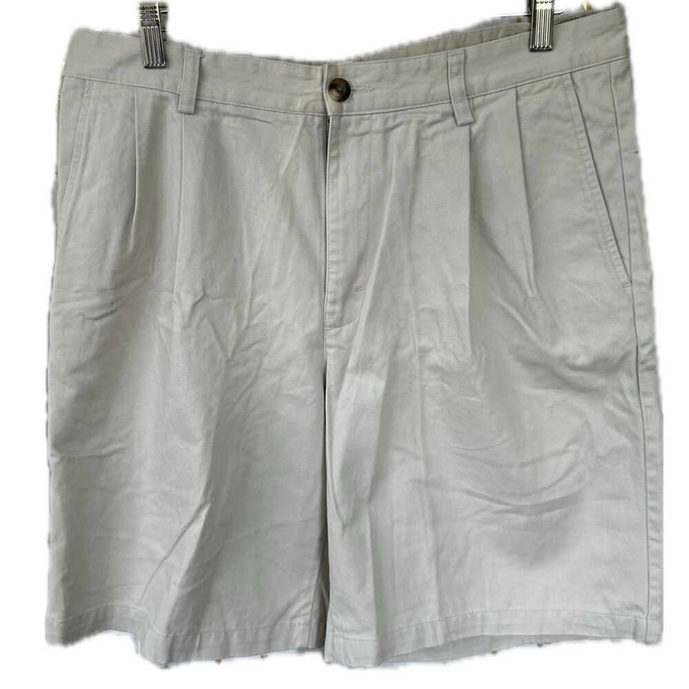 Eddie Bauer NWT Men's 100% Cotton Stone 9" Pleated Twill Khaki Shorts 34